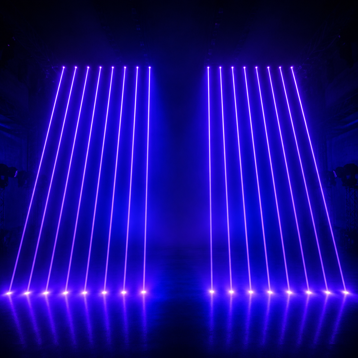 KTVLIGHTS 8-Hole Red Laser Light – DJ Stage Beam Effect Light – DMX512-B4