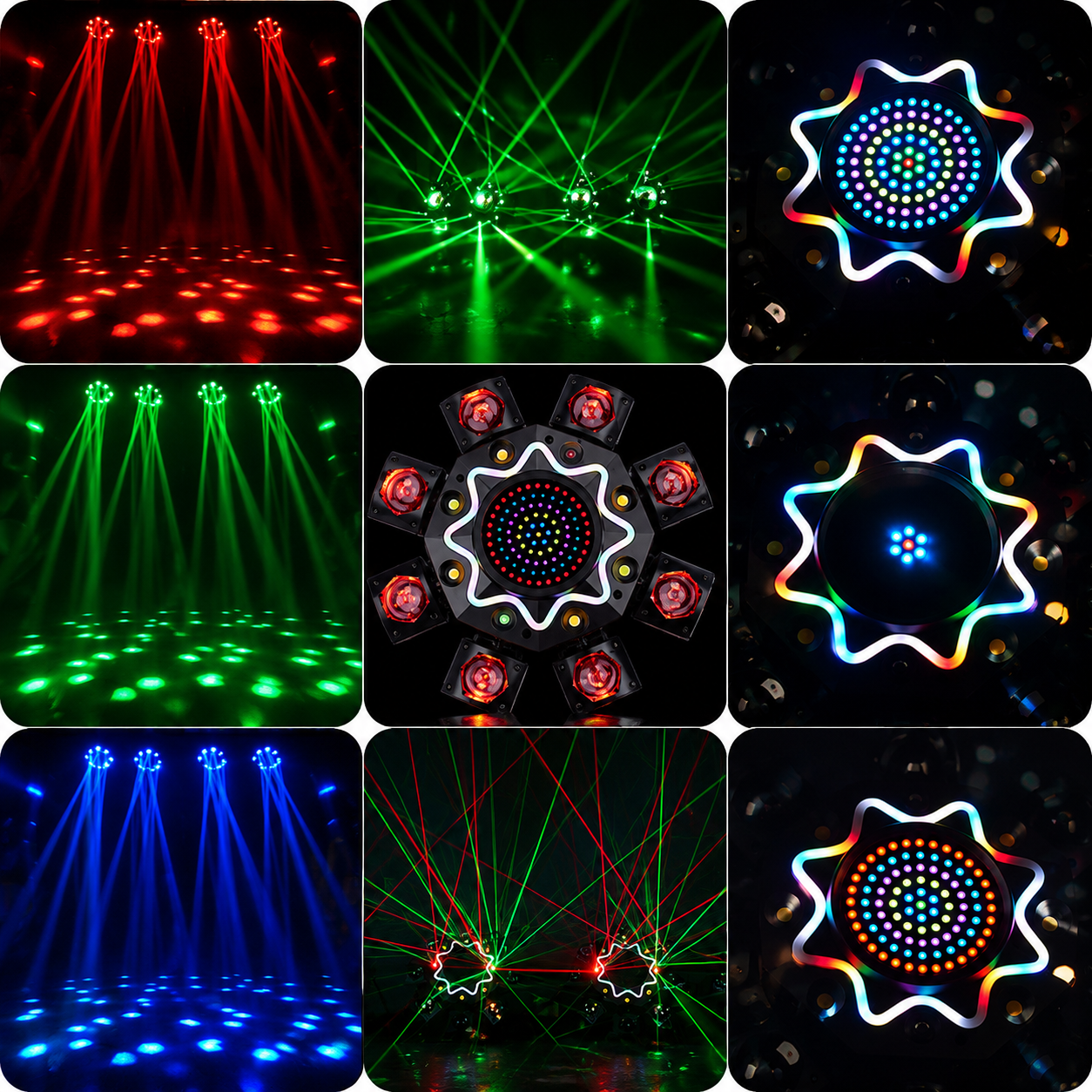 8-Arm RGB Laser Moving Head Party Light DJ Disco Light-E87