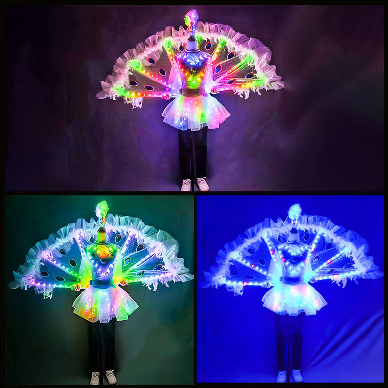 Full Color LED Peacock Wings for Women Nightclub Catwalk Model-M24