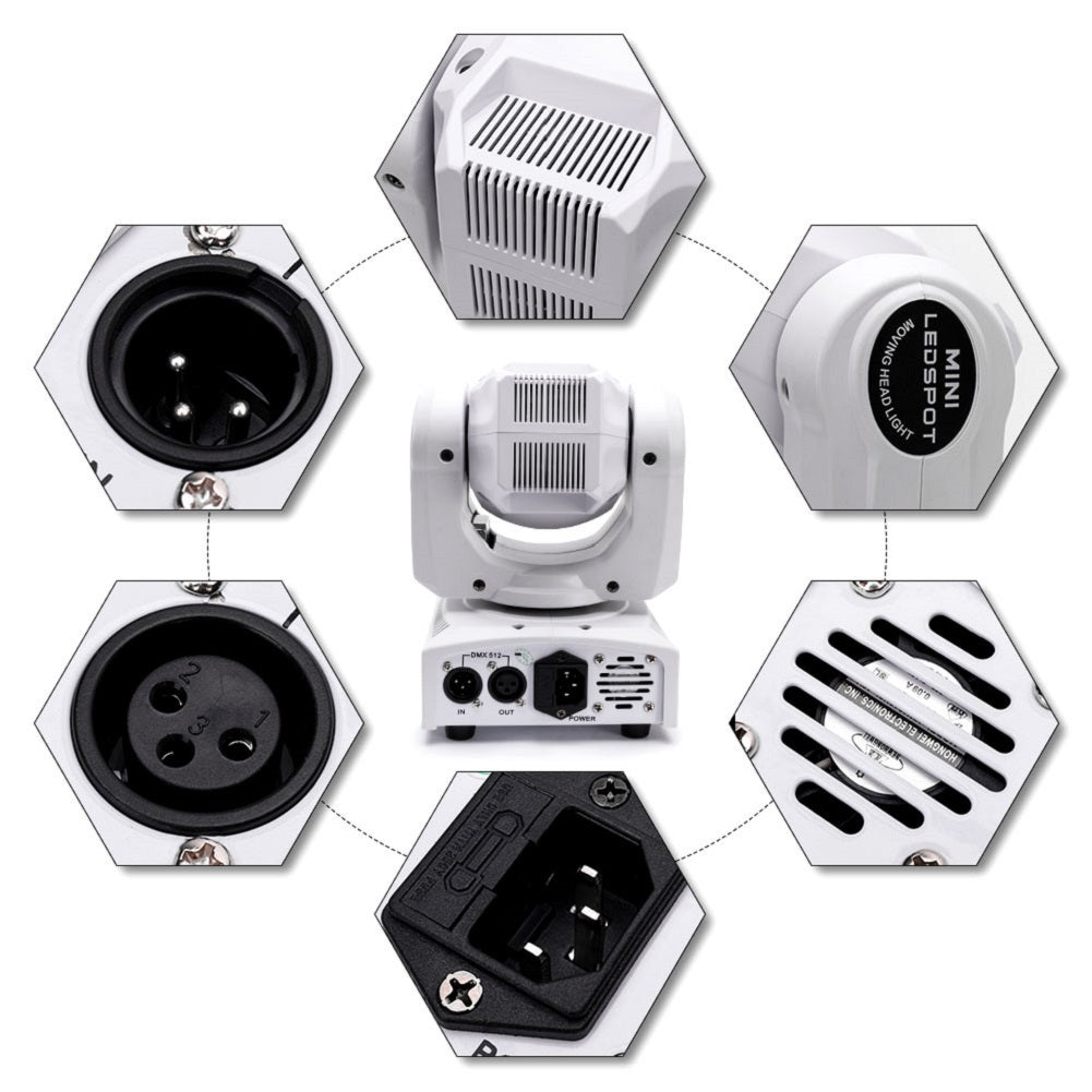 50W 8 Gobos 8 Colors Remote Control LED Moving Headlight-E27