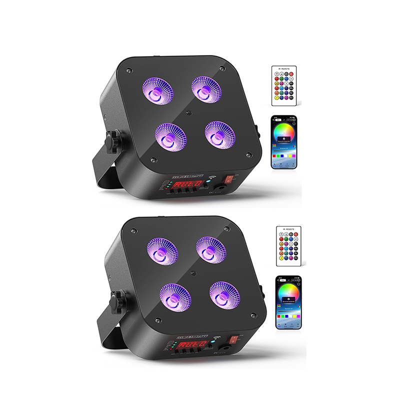 New 4 x 18W RGBW Mini Rechargeable Par Lights - P13