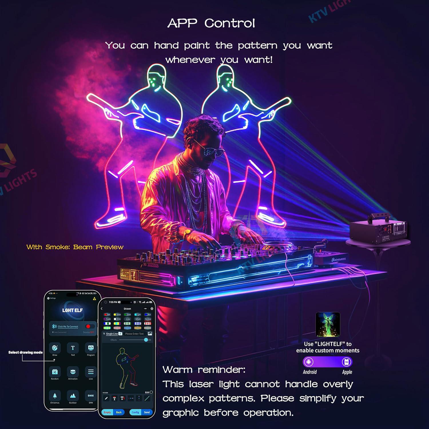 Dual-head APP control of laser stage lights-A37