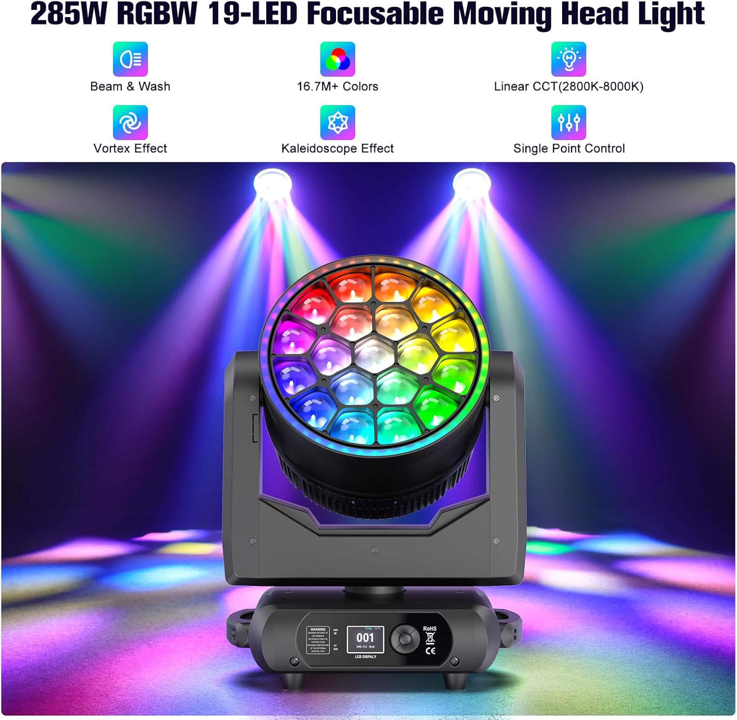 19x15W LED Wash Bee Eye Moving Head Light-E51