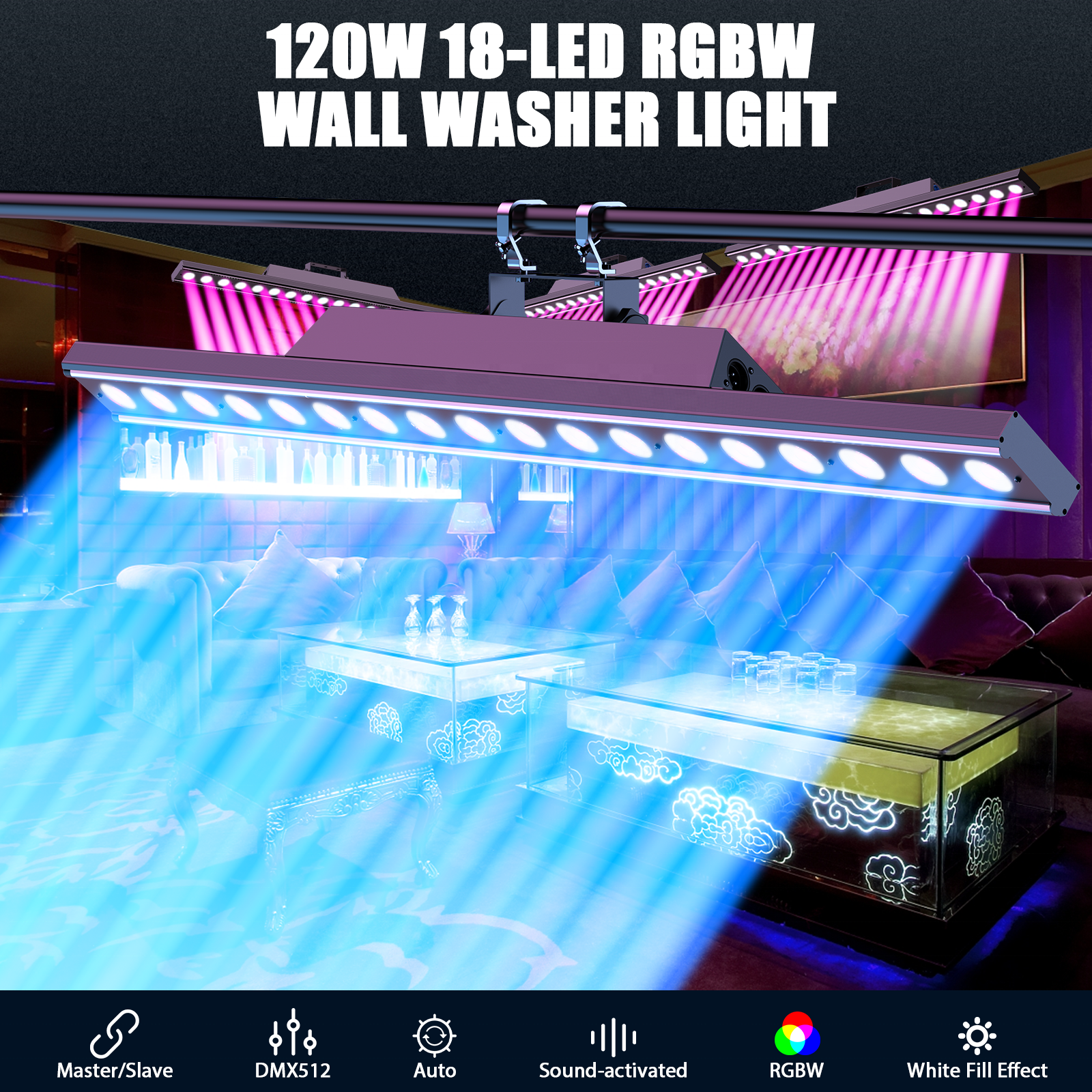 120W RGBW 18LED Wall Washer Light Bar-X16