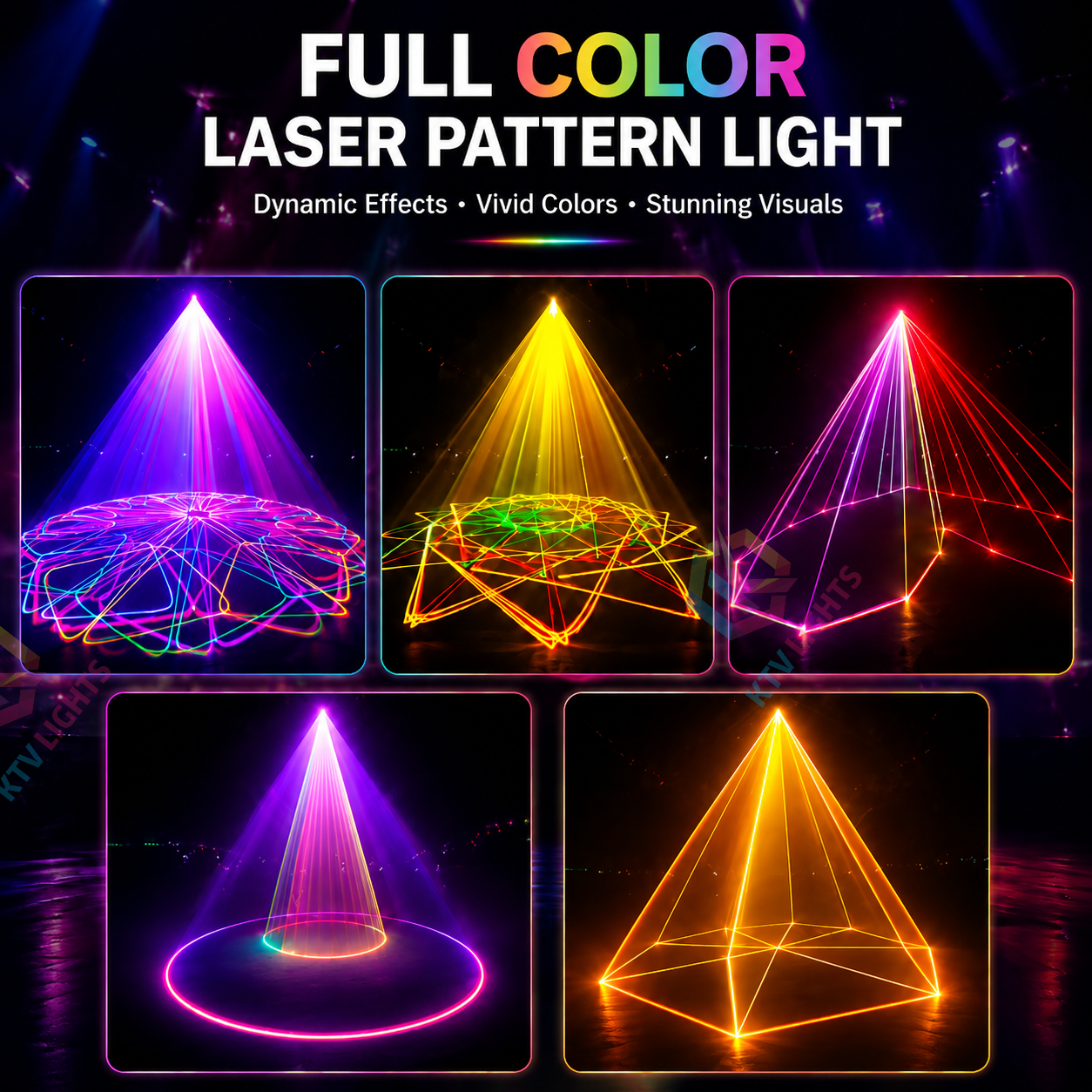 KTVLIGHTS RGB laser pattern lights, suitable for DJ parties and stage performances-A10