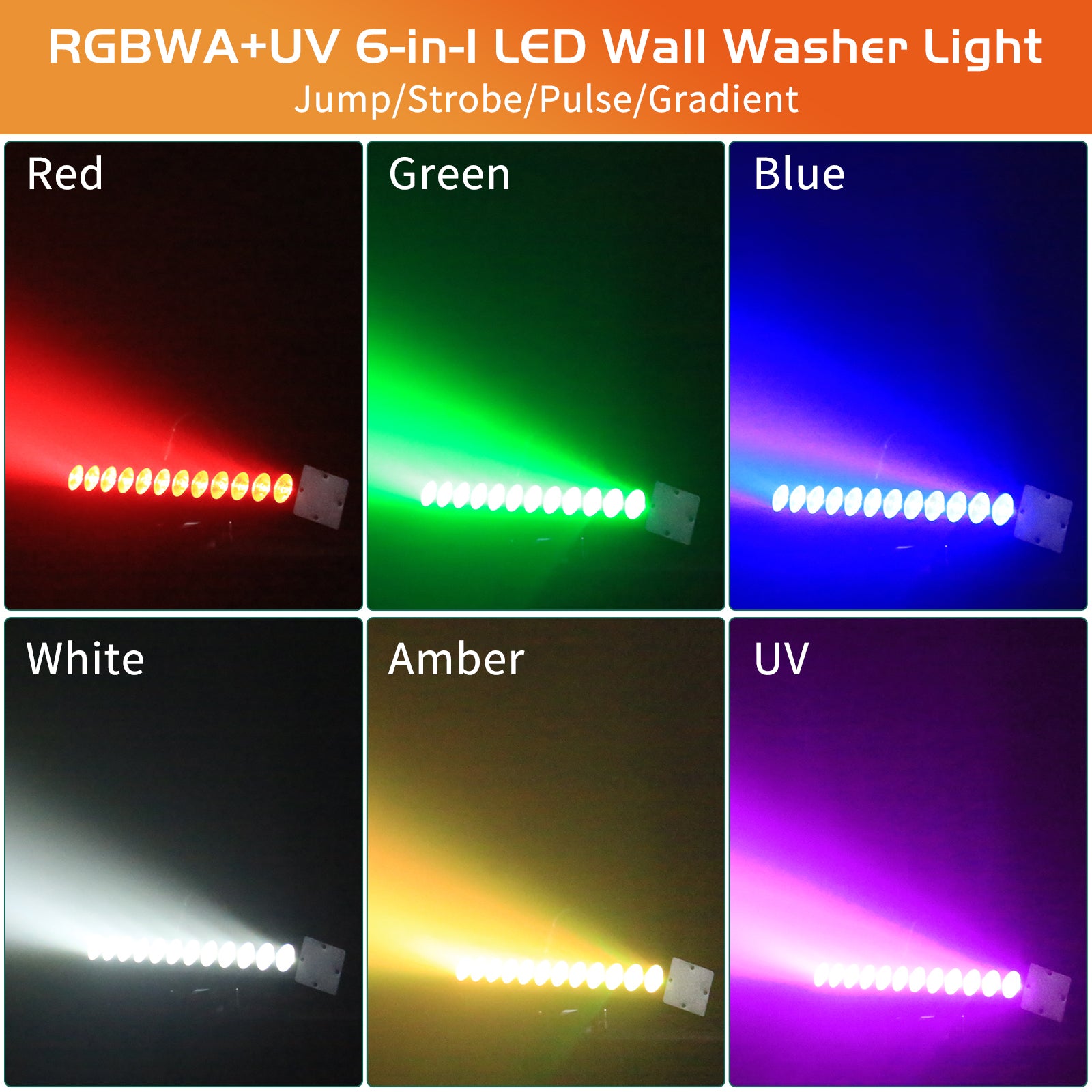 72w Rechargeable 6in1 RGBWA + Wall Washer-X13