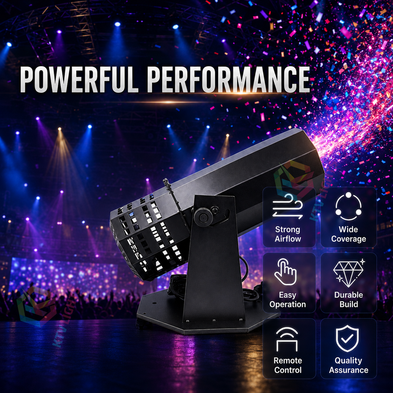 KTVLIGHTS 1500W Electric Confetti Machine for Stage Events