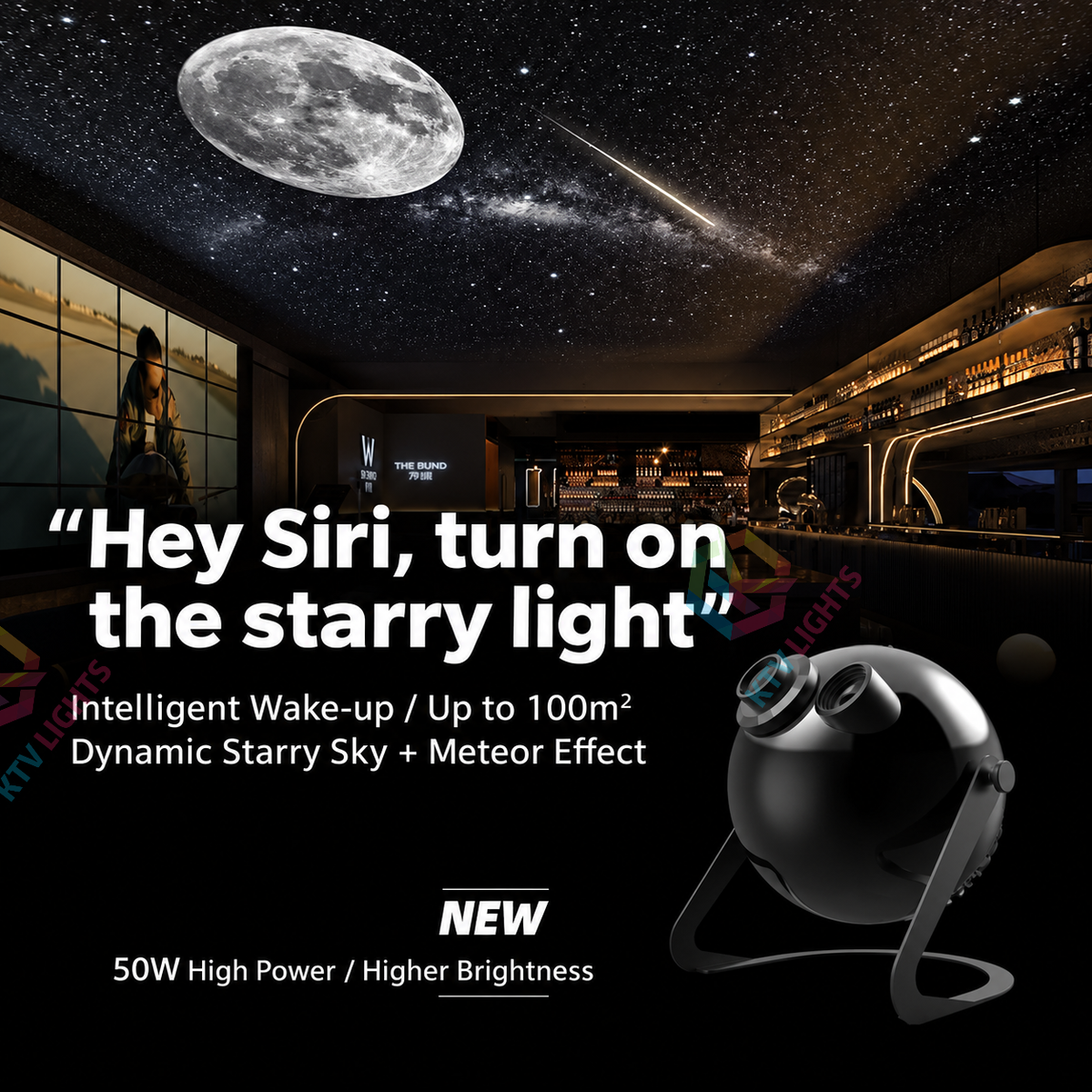 KTVLIGHTS 53W Pro Max APP Smart Galaxy Star Projector-S62