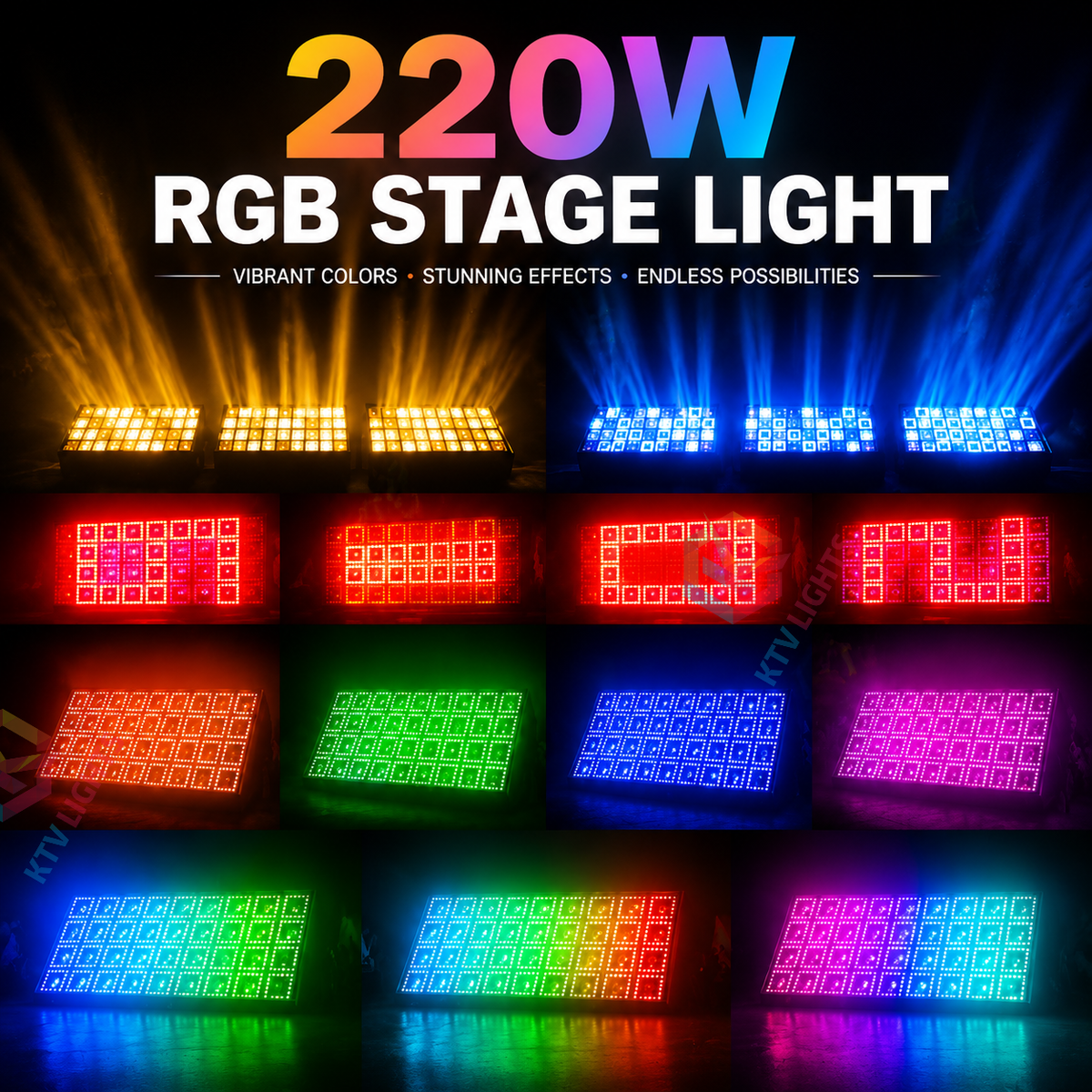 KTVLIGHTS 200W RGBW LED Stage Wall Washer Light-X15
