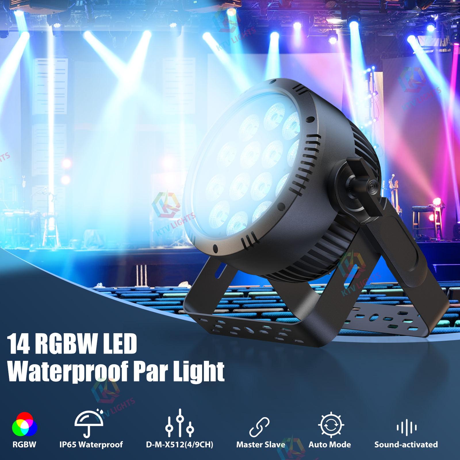 14x15w RGBW 4in1 Waterproof LED Par Light-P32