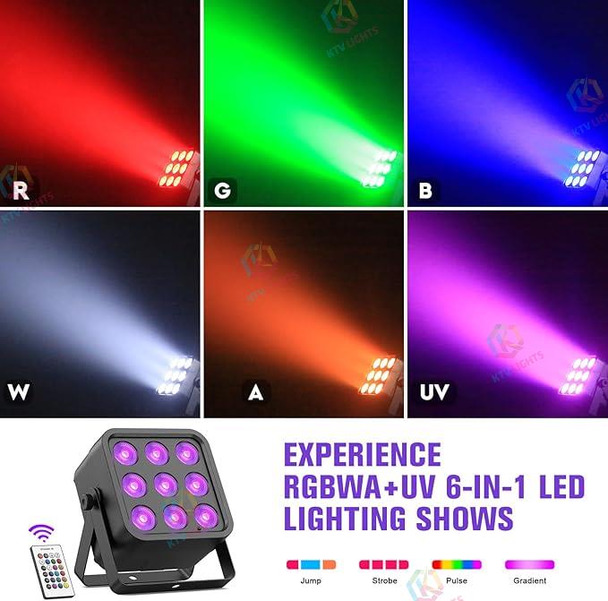 54W DMX 6 in 1 RGBWA UV Rechargeable Stage Light-P25