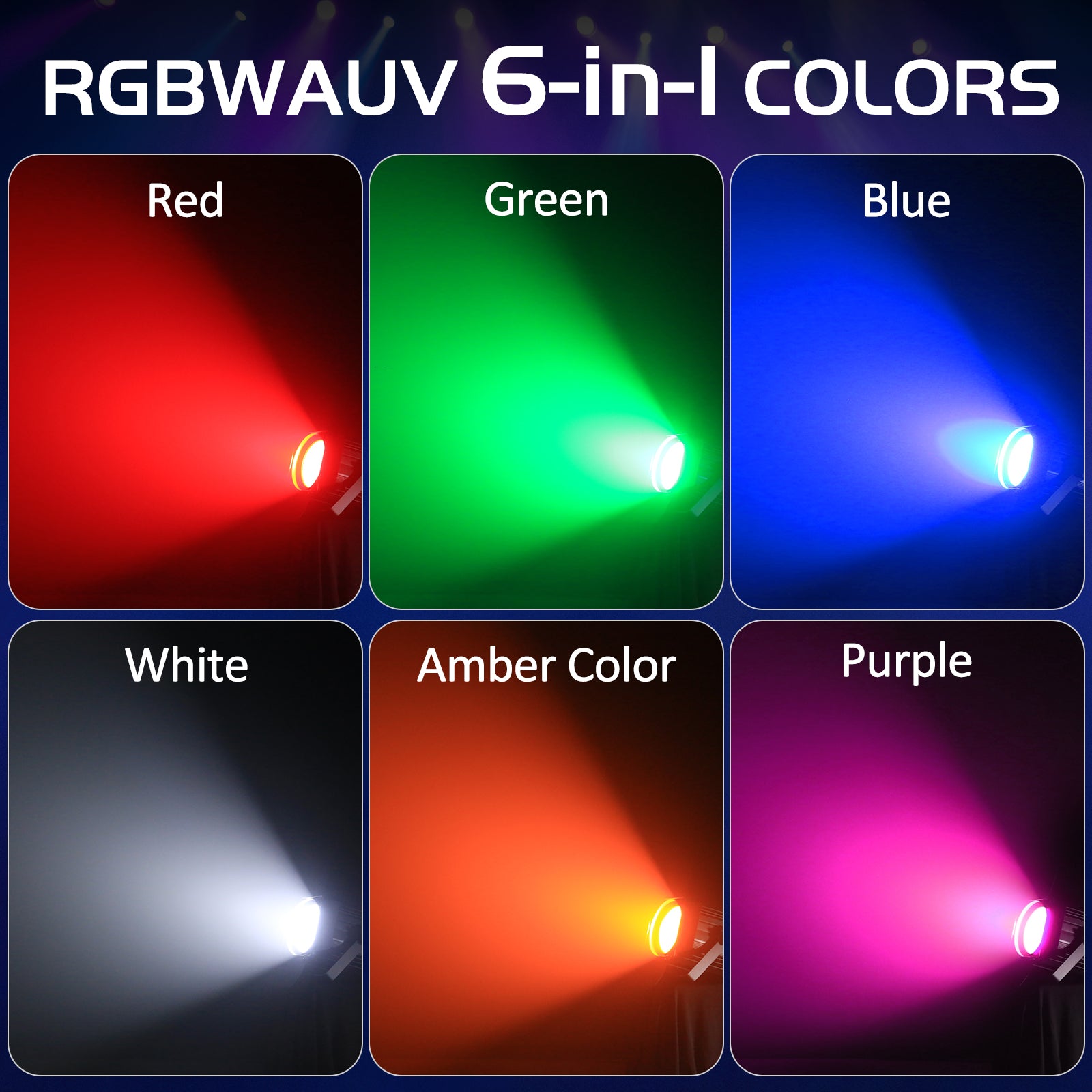200W RGBWA UV 6in1 COB Par Light with Barn Door-P35