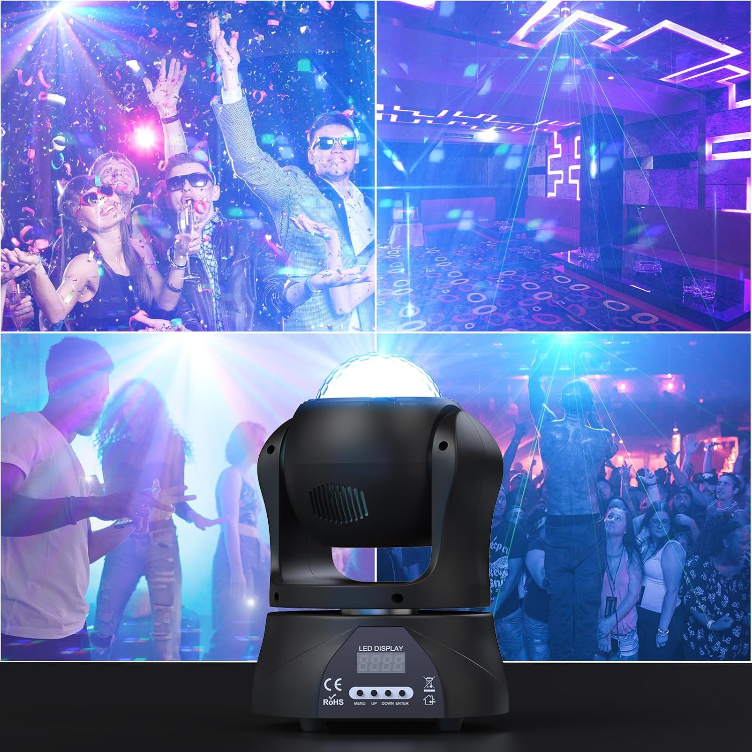 30W Double Sided Disco Ball Party Moving Head Light-E34