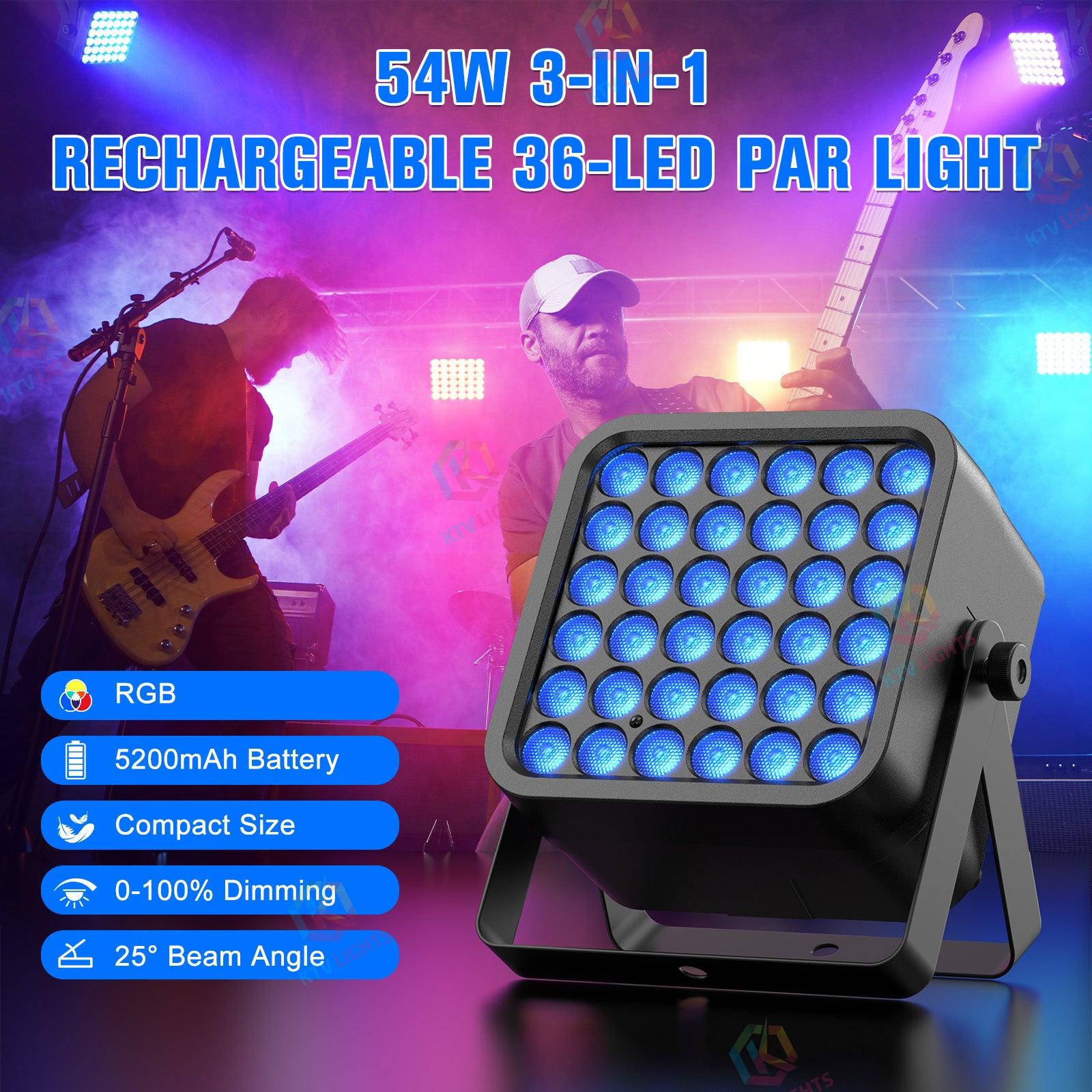 36LED Wireless Battery Light 3in1 Rechargeable RGB Par Light-P47