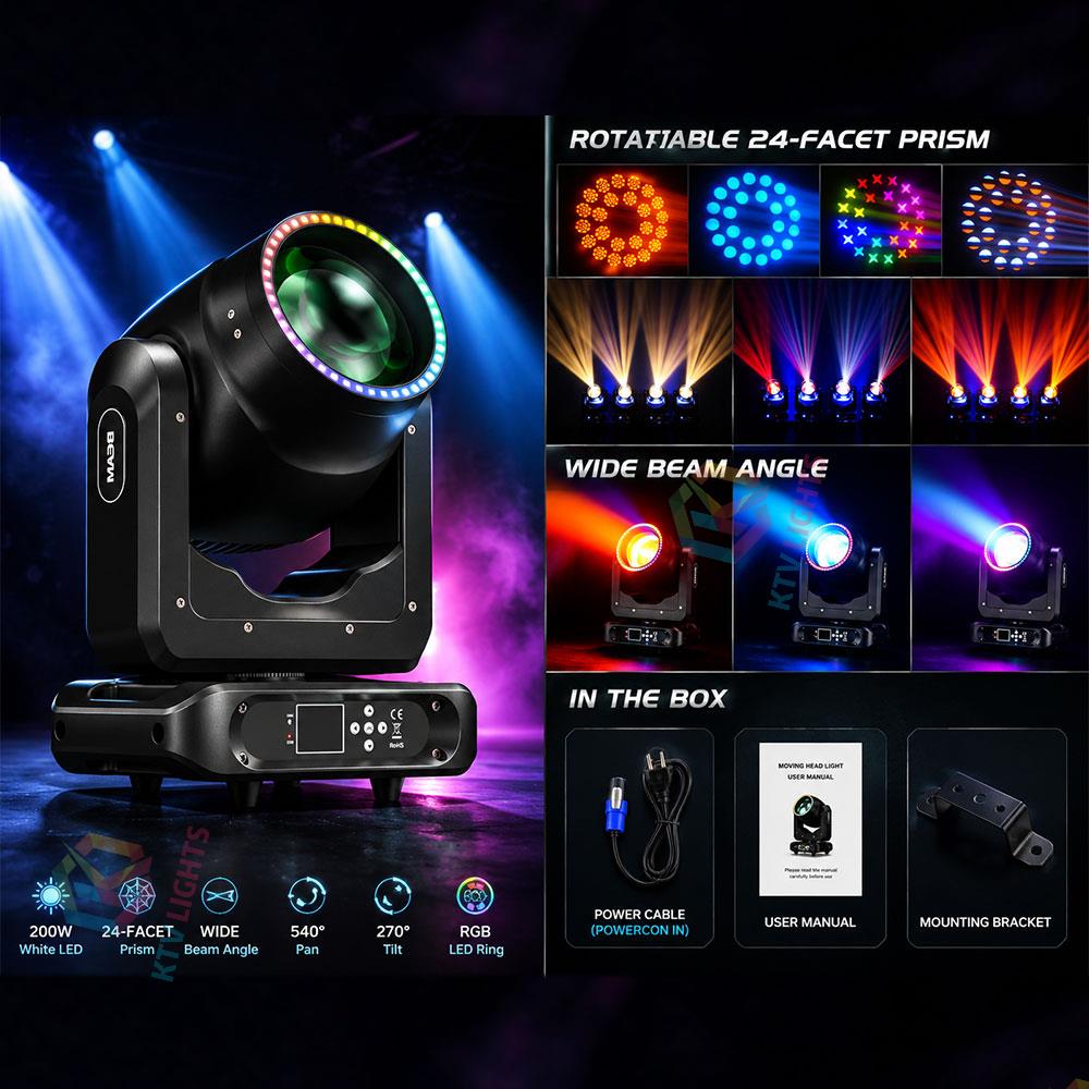 Powerful RGB Moving Head DJ Light for Party & Stage-E85