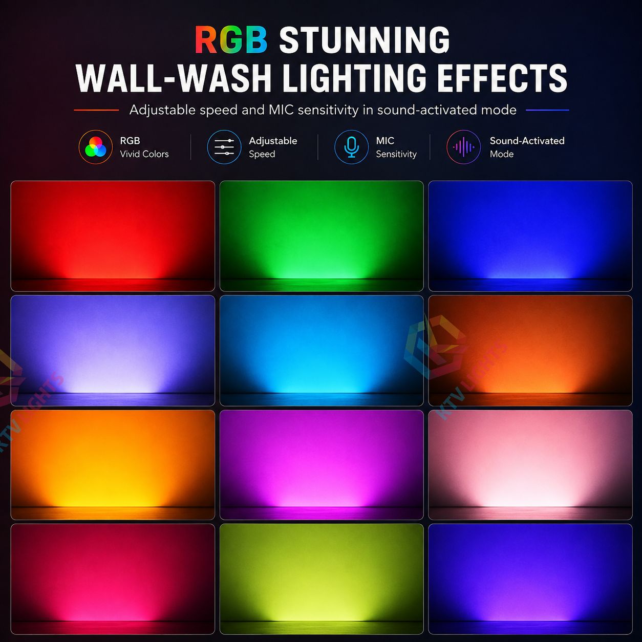 KTVLIGHTS 120W RGB DMX Strobe Wash DJ Stage Light-X23