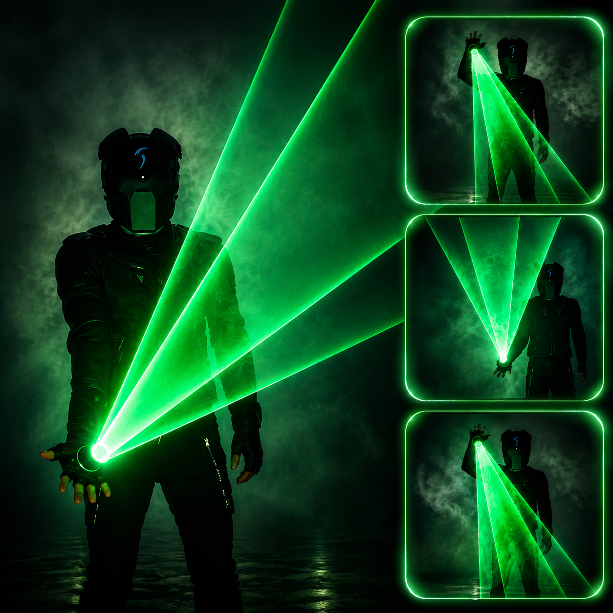 KTVLIGHTS Rotating Laser Gloves for DJ, Rave & Party Shows-M10
