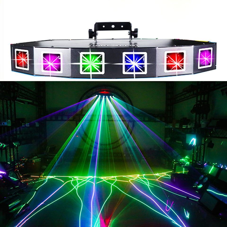 6-hole RGB scanning laser light DMX stage light-B26