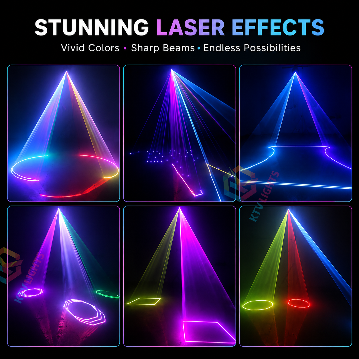 KTVLIGHTS 2W RGB Animation Beam Scanning DMX Stage Laser Light-A8