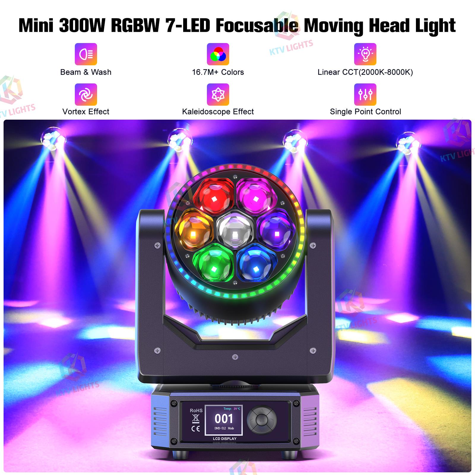 300W 4-in-1 Bee Eye Moving Head Light-E29