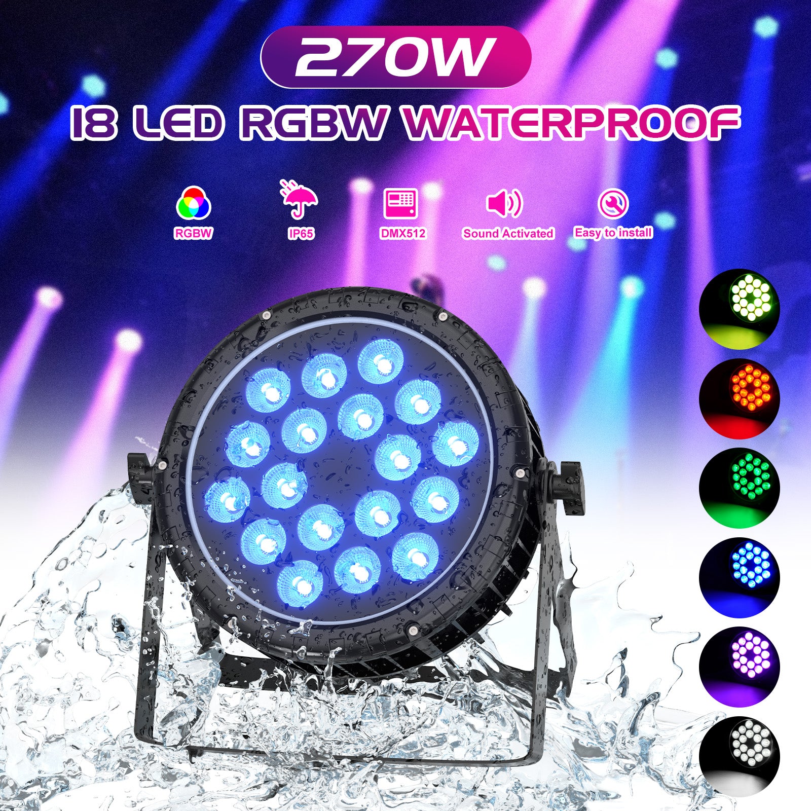27OWI8 LEDRGBW IP65 WATERPROOF DMX512-P44