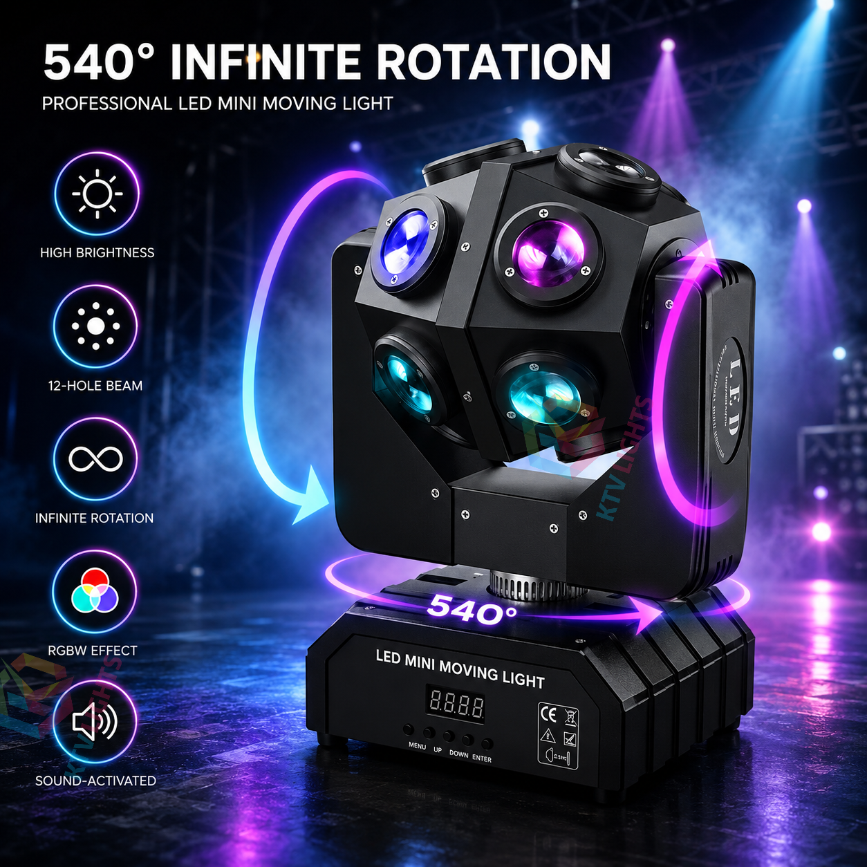 12x10W RGBW LED Moving Head DJ Light for Party Stage Club- E82