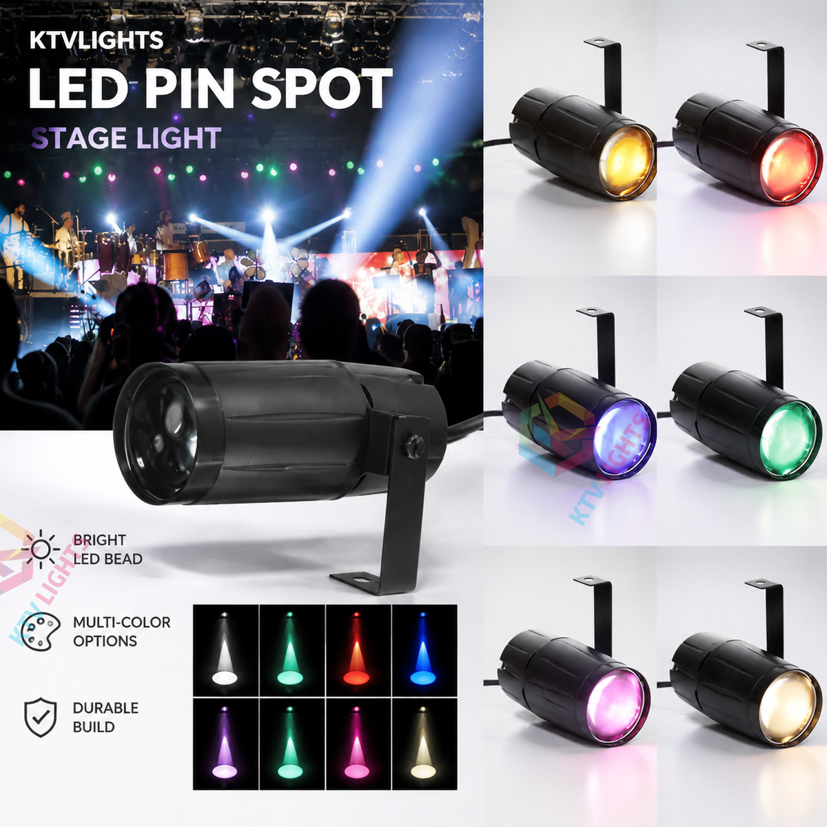KTVLIGHTS Mini 3W Warm White LED Beam Spotlight-J3