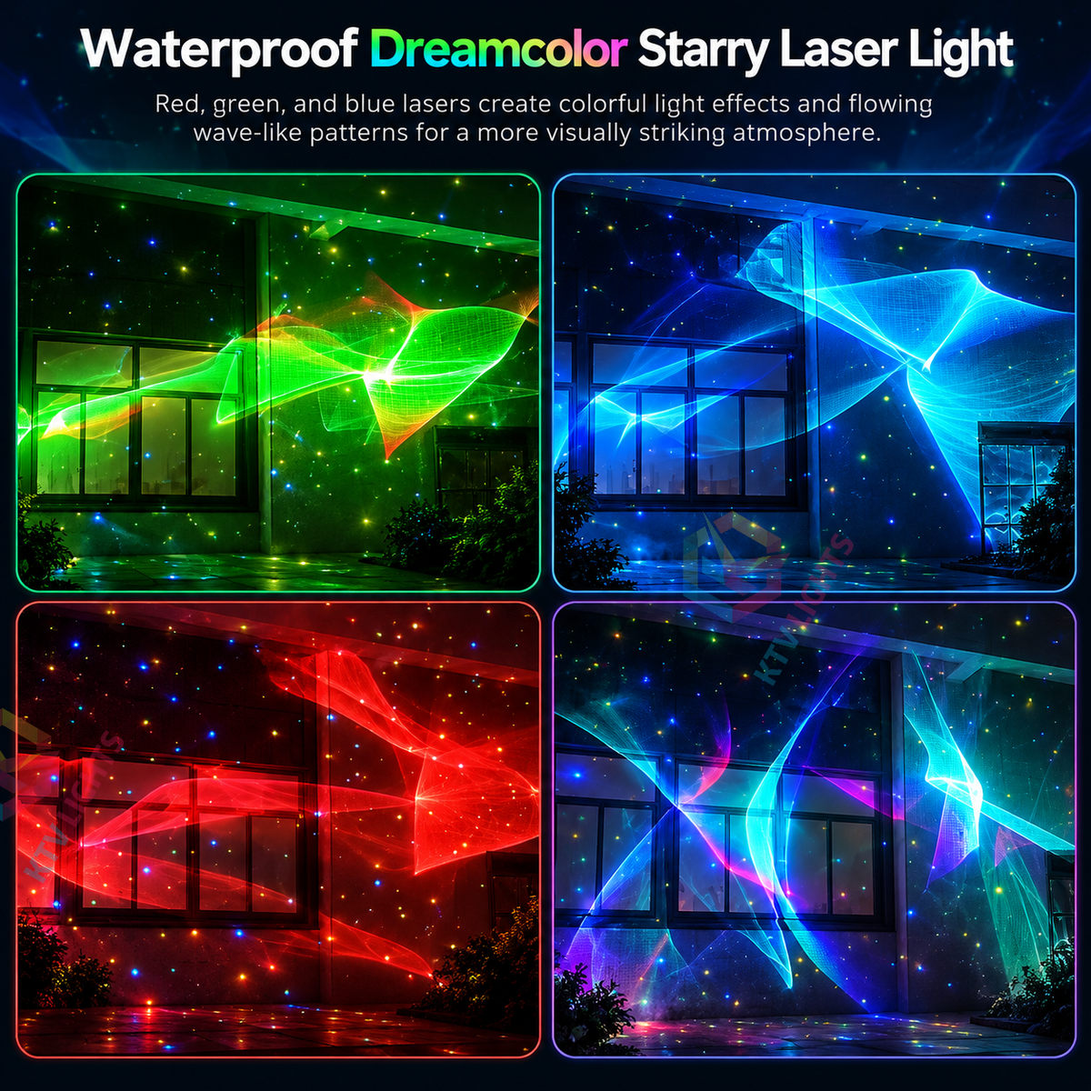 KTVLIGHTS RGB Starfield Laser Light, DMX512 & Sound Activated-S69