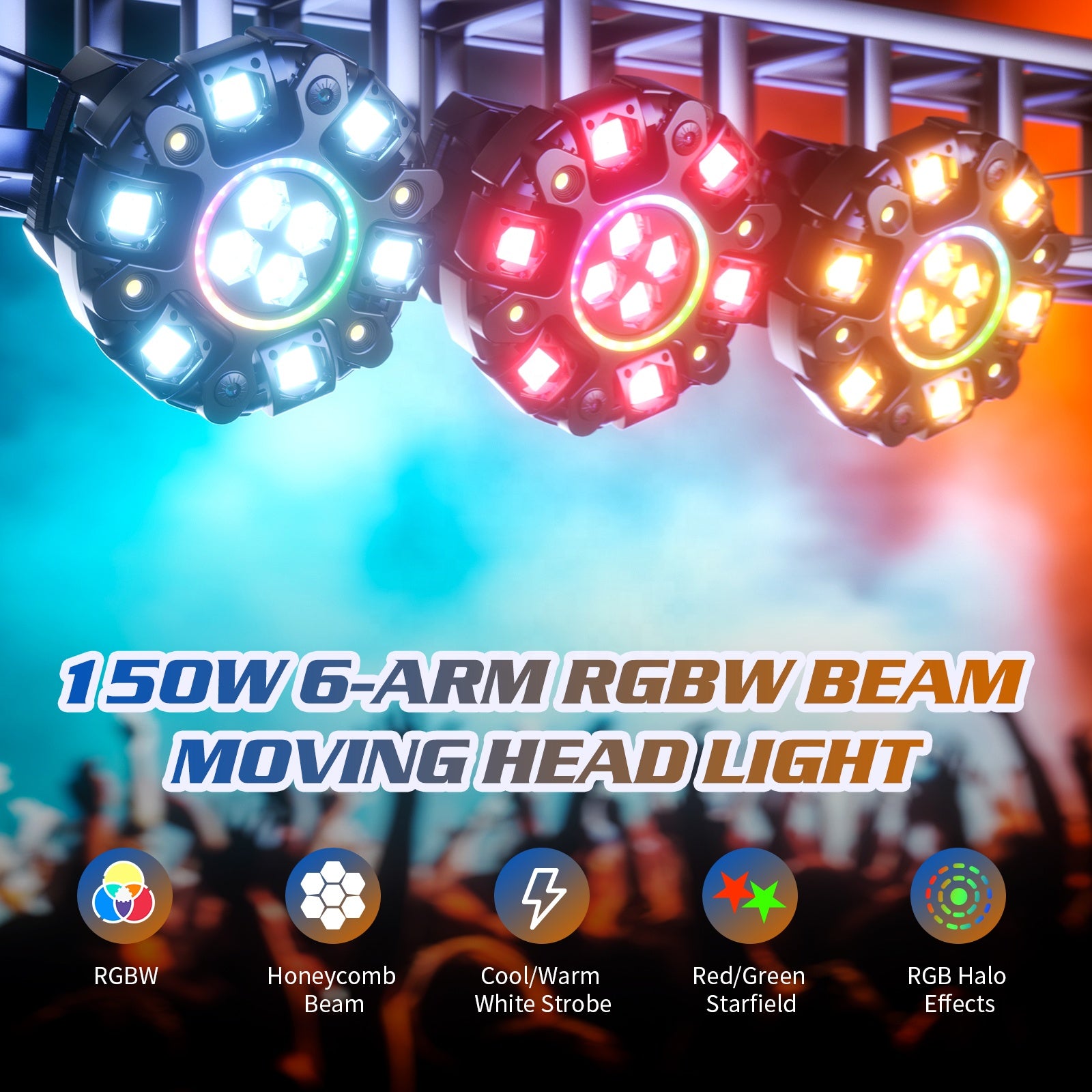 150W six-arm bee eye stage light-E3
