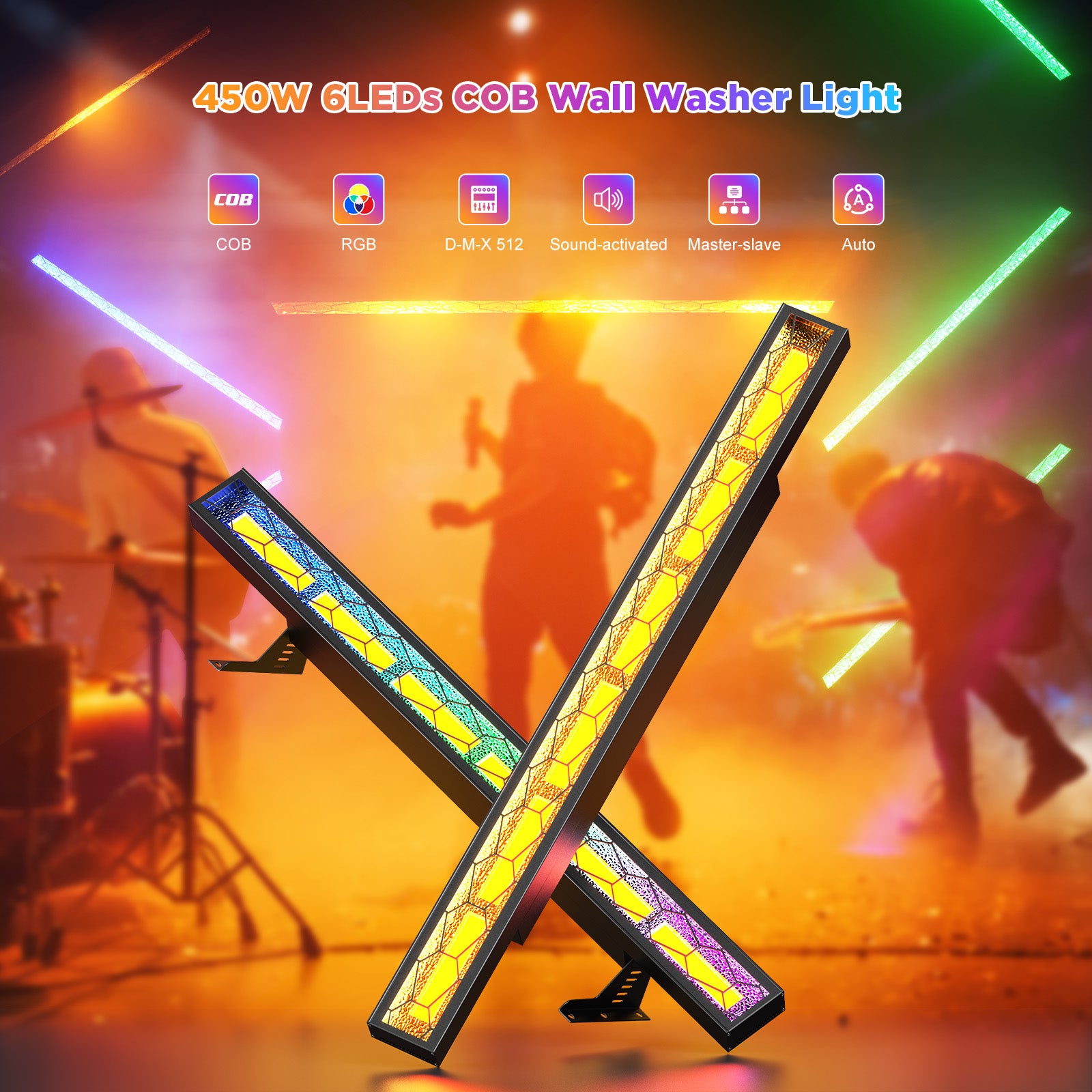 New 450W Retro RGB LED Wall Washer-X10