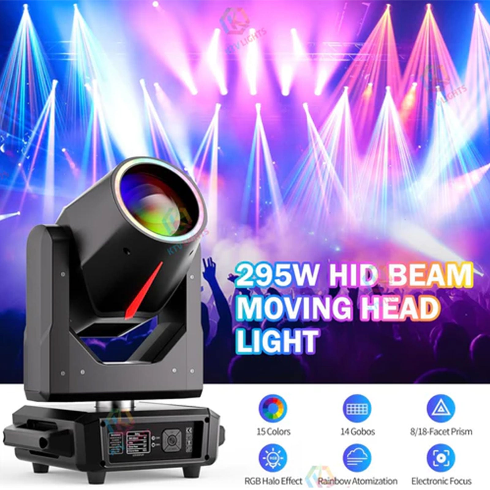 295W 15Gobos DMX512 Moving Head Light-E68