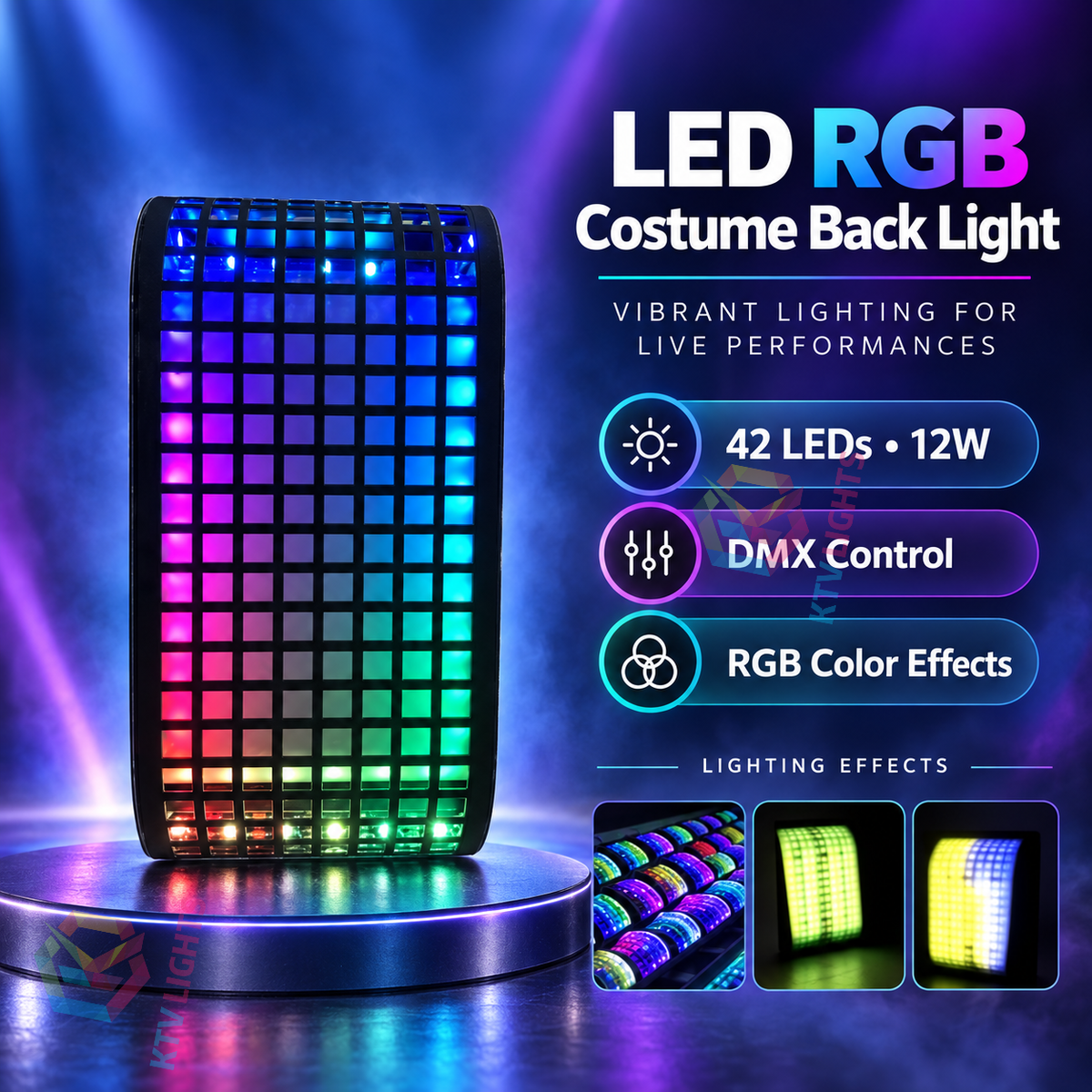 KTVLIGHTS RGB LED Matrix Backdrop Light, DMX & Art-Net-X29