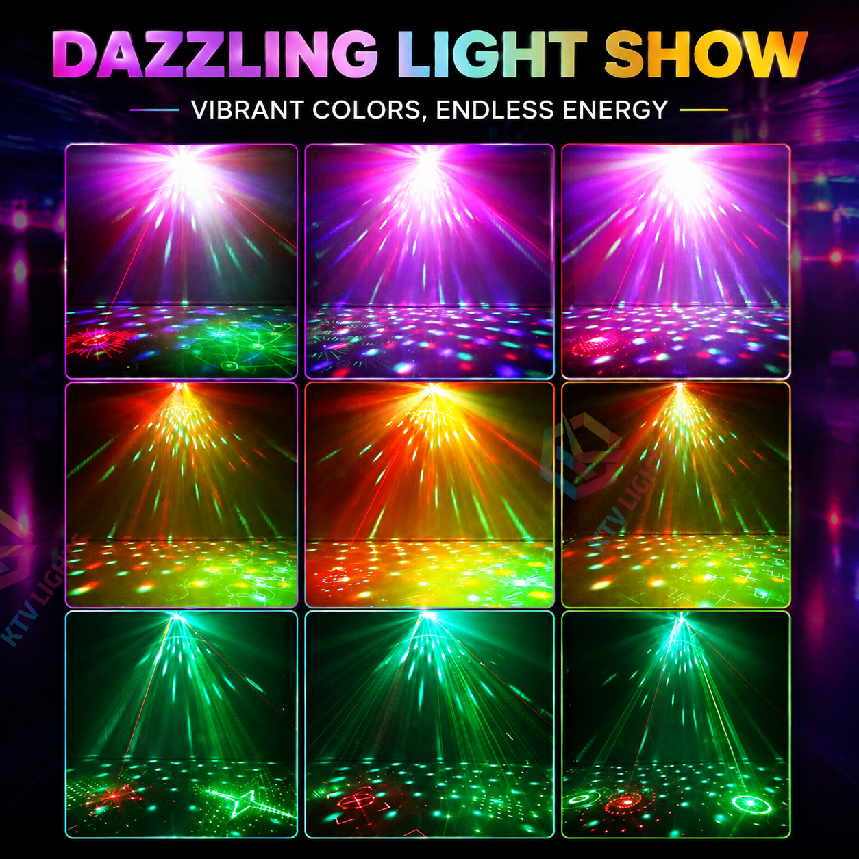 KTVLIGHTS "3-in-1" Magic Ball Disco Laser Light—suitable for all kinds of events-C1