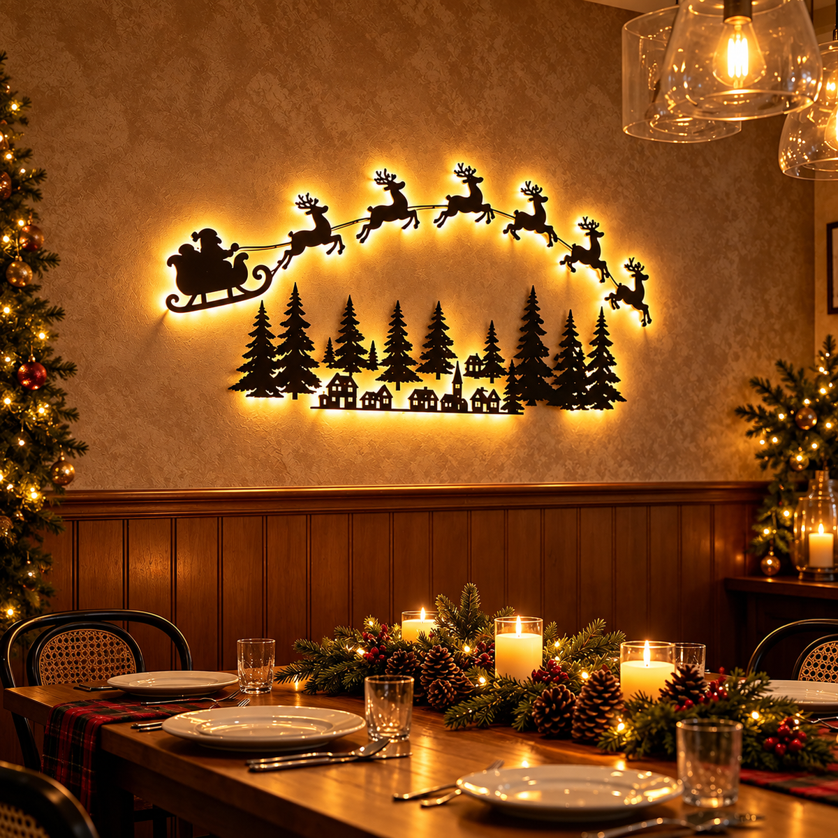 KTVLIGHTS Lighted Reindeer Christmas Wall Decor-M65
