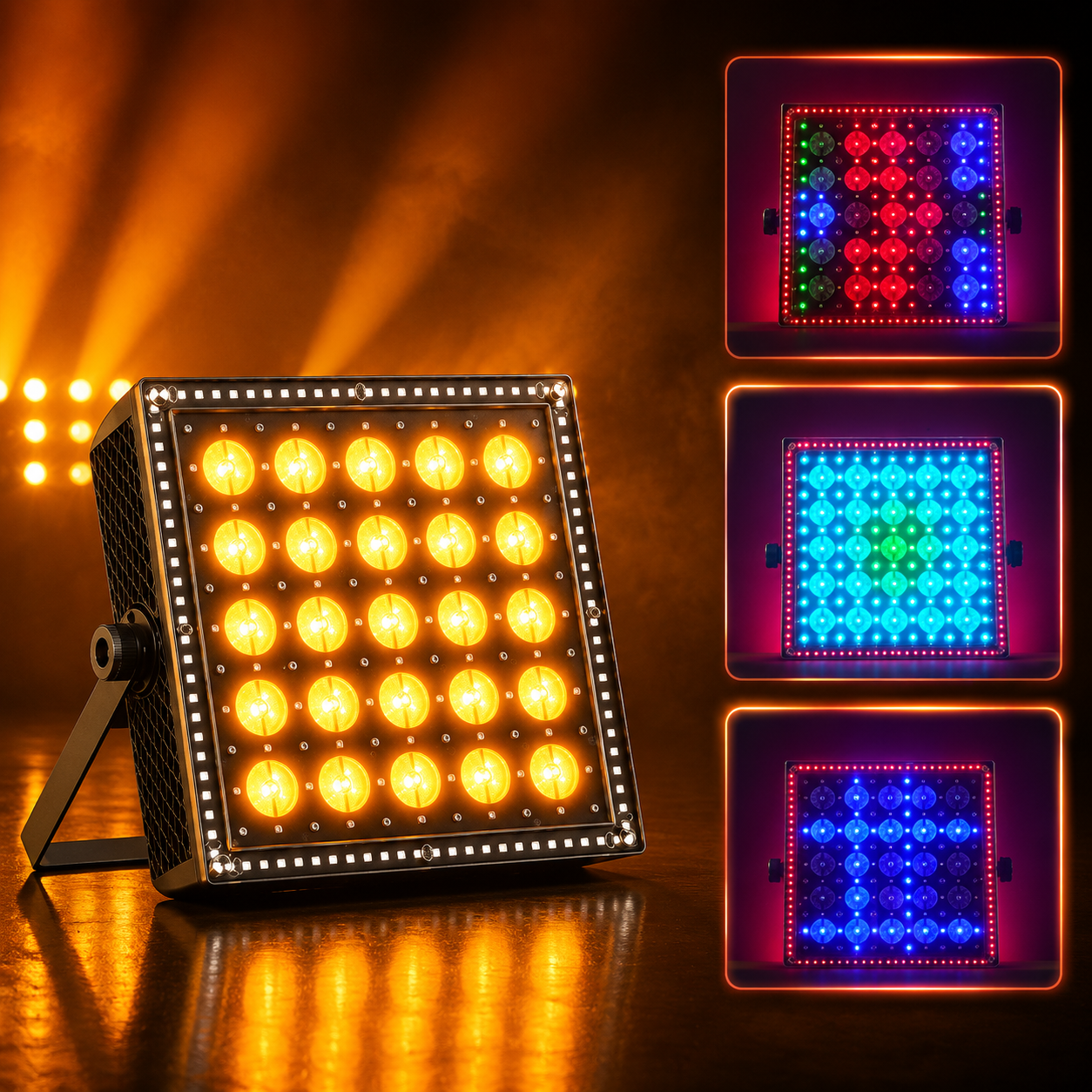 KTVLIGHTS 200W 5x5 LED DMX512 Voice-Activated Wall Washer-X24