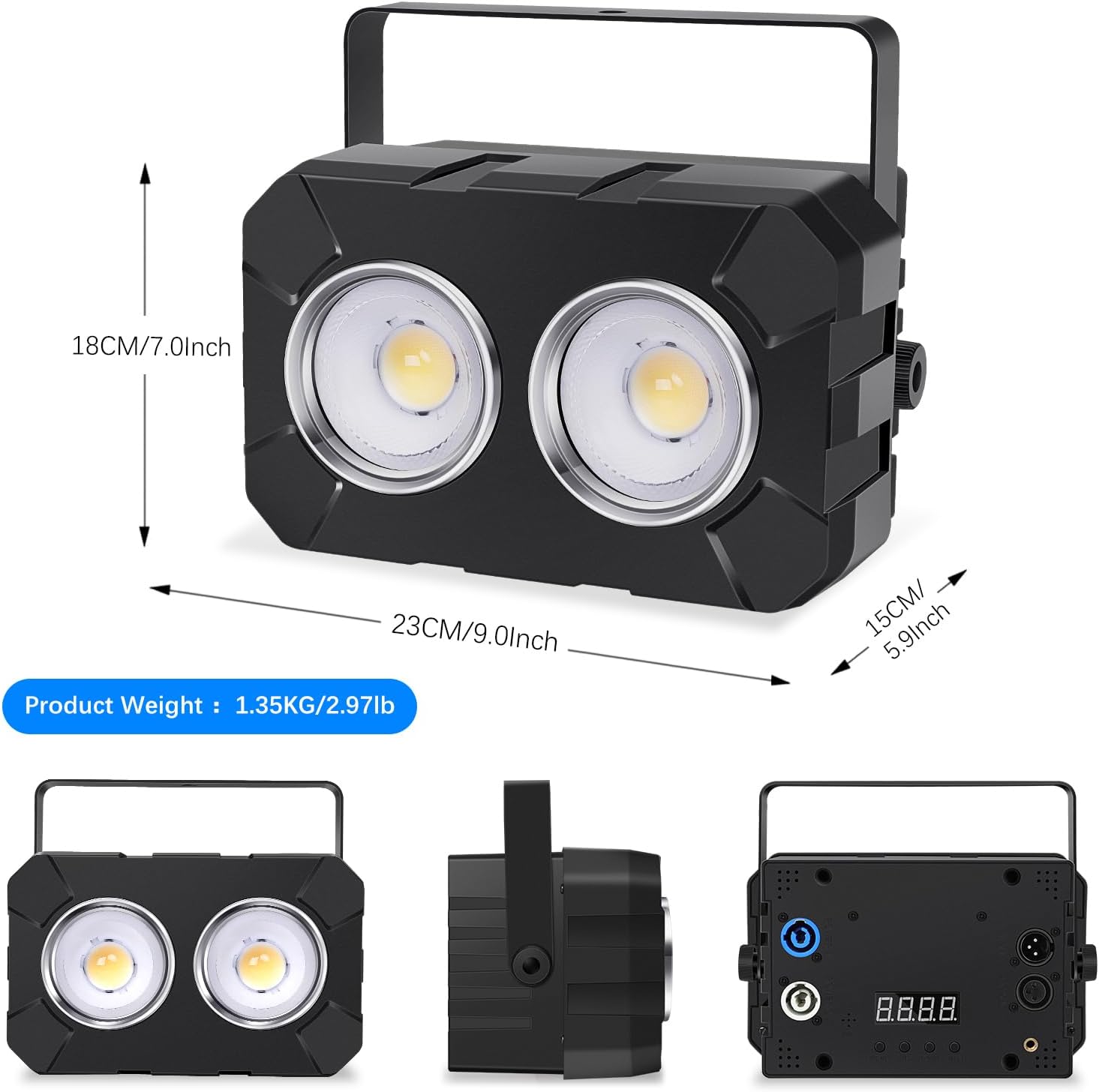 2x60W Cob 2-Eye Cool White + Warm White Par Light-P43