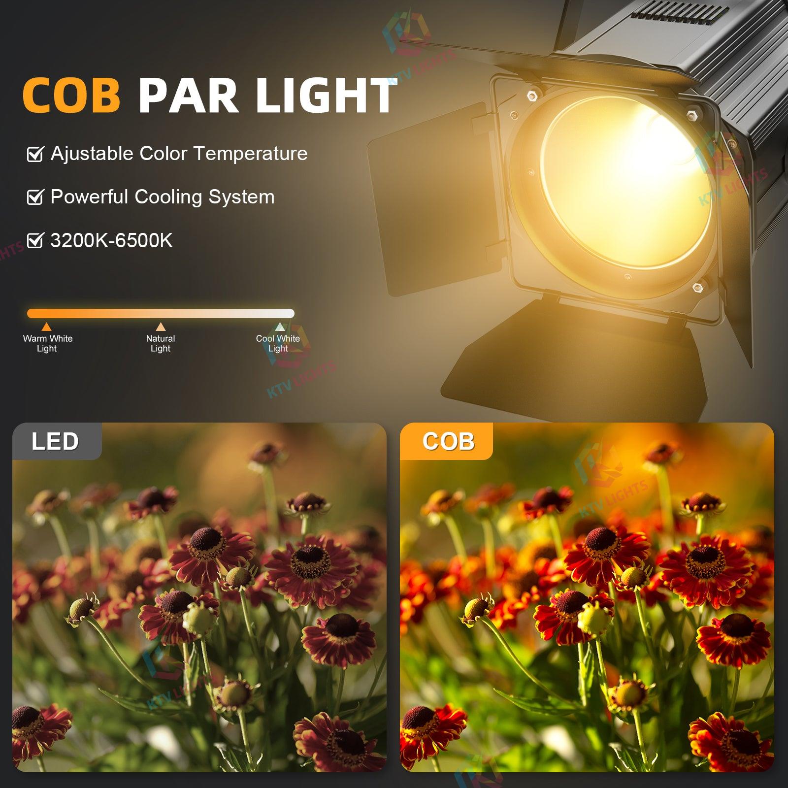 200W dual color COB par light with warm white and cool white-P27