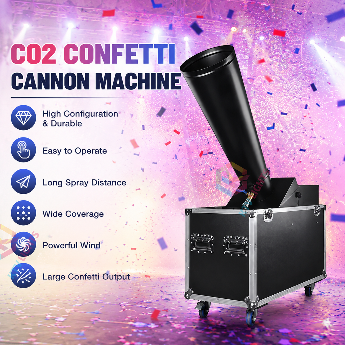 KTVLIGHTS Large CO2 Confetti Machine for Wedding Stage & Events-H10