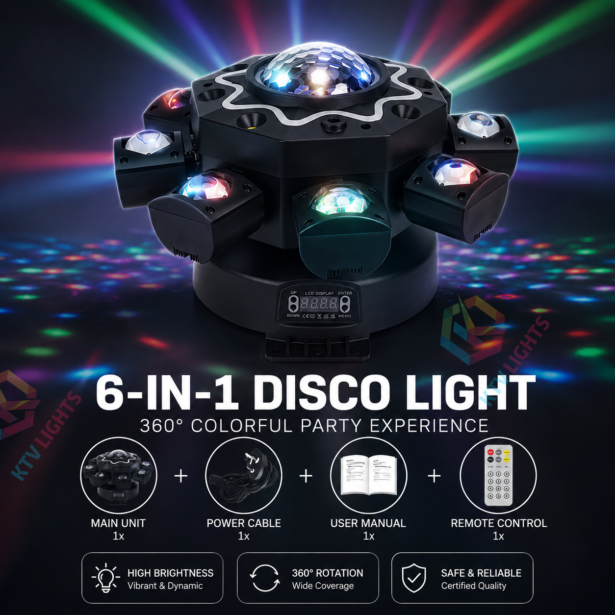 Magic Ball 8 Arm Moving Head Laser Stage Light DJ Party Light-E86