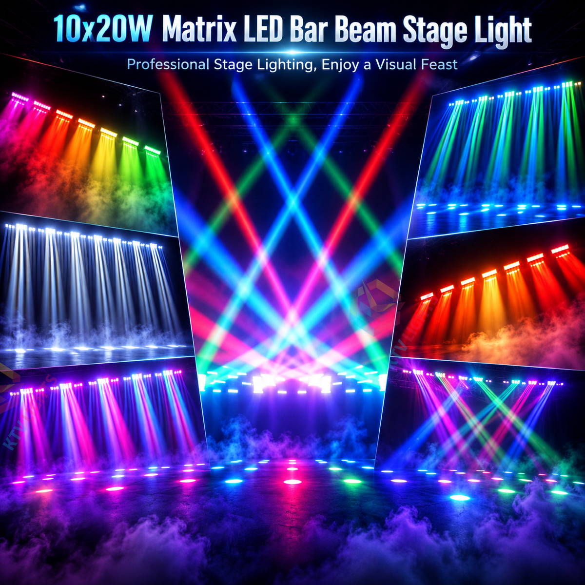 KTVLIGHTS 10x20W Mini Thousand-Handed Guanyin Matrix LED Bar Stage Light-E109