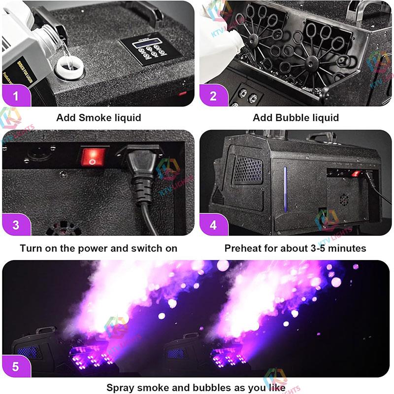 1500W LED RGB Smoke Bubble Machine with Remote Control-Y5