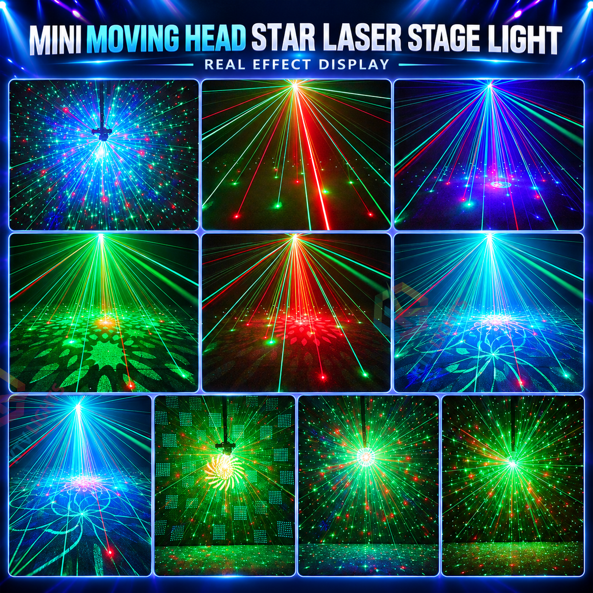 KTVLIGHTS Mini Moving Head Star Laser DJ Party Stage Light-B60