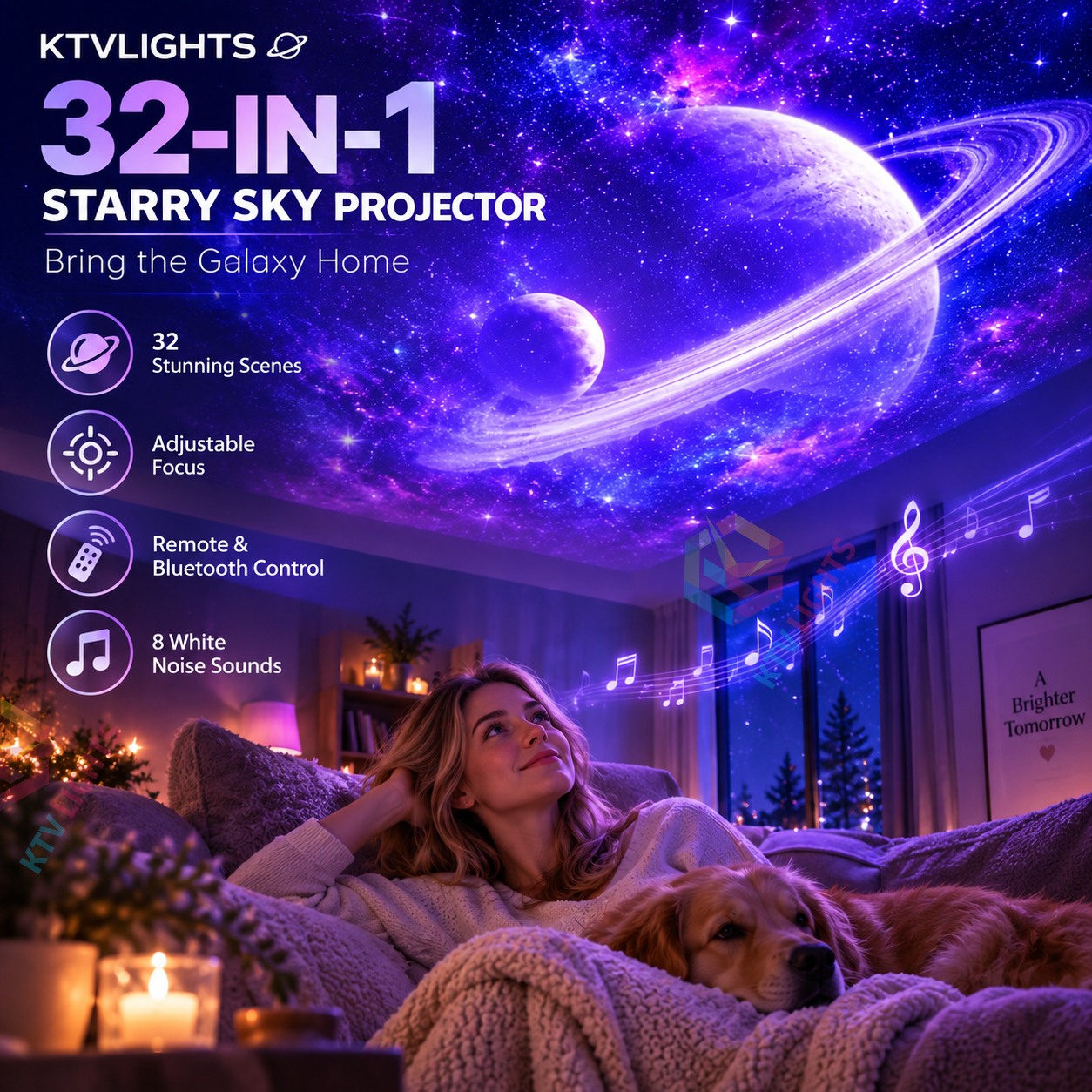 KTVLIGHTS 32-in-1 Galaxy Planetarium Star Projector-S56