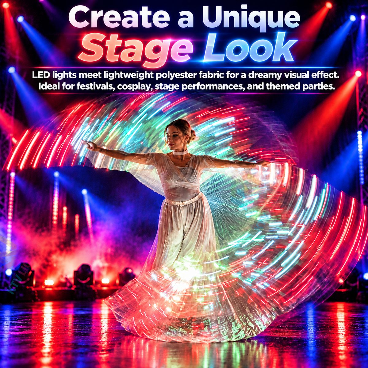 KTVLIGHTS LED Light Up Wings for Dance & Stage-M71