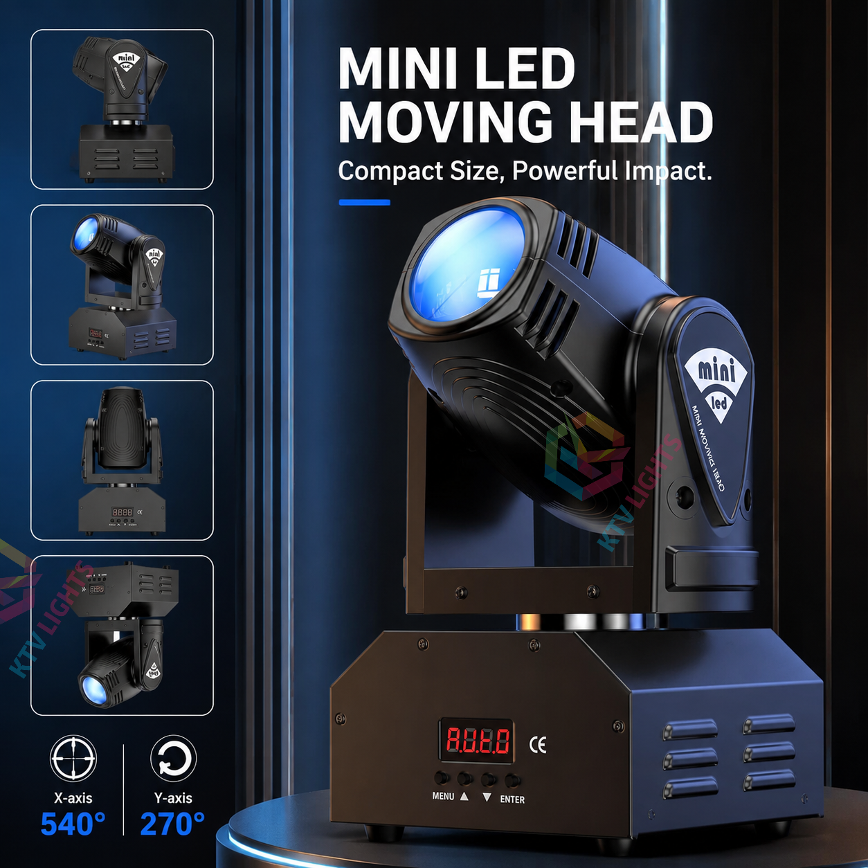 KTVLIGHTS RGBW 4-in-1 LED Beam Moving Head Light DJ Stage Lighting-E20