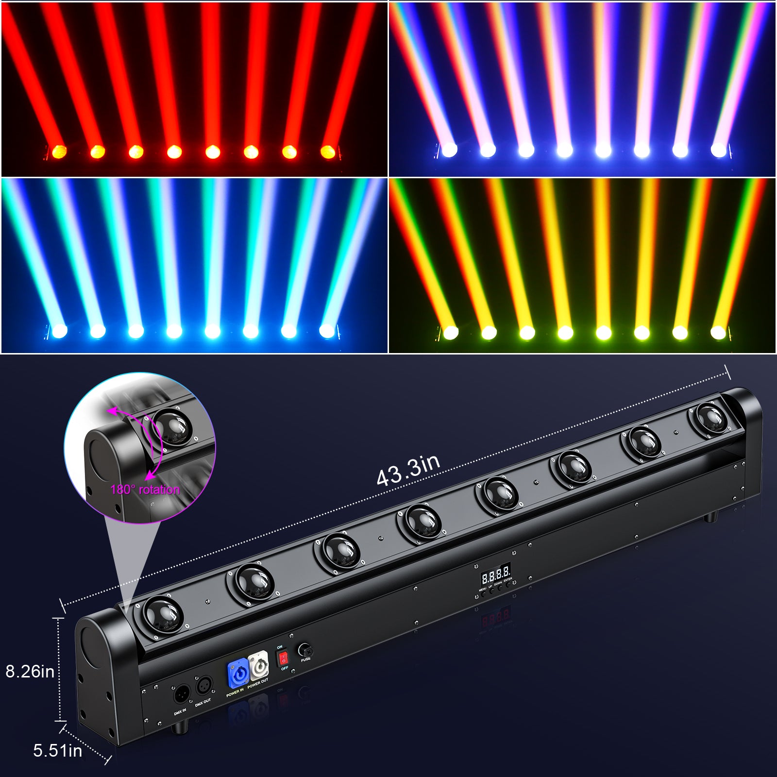 120W 8-eye RGBW beam moving head -E46