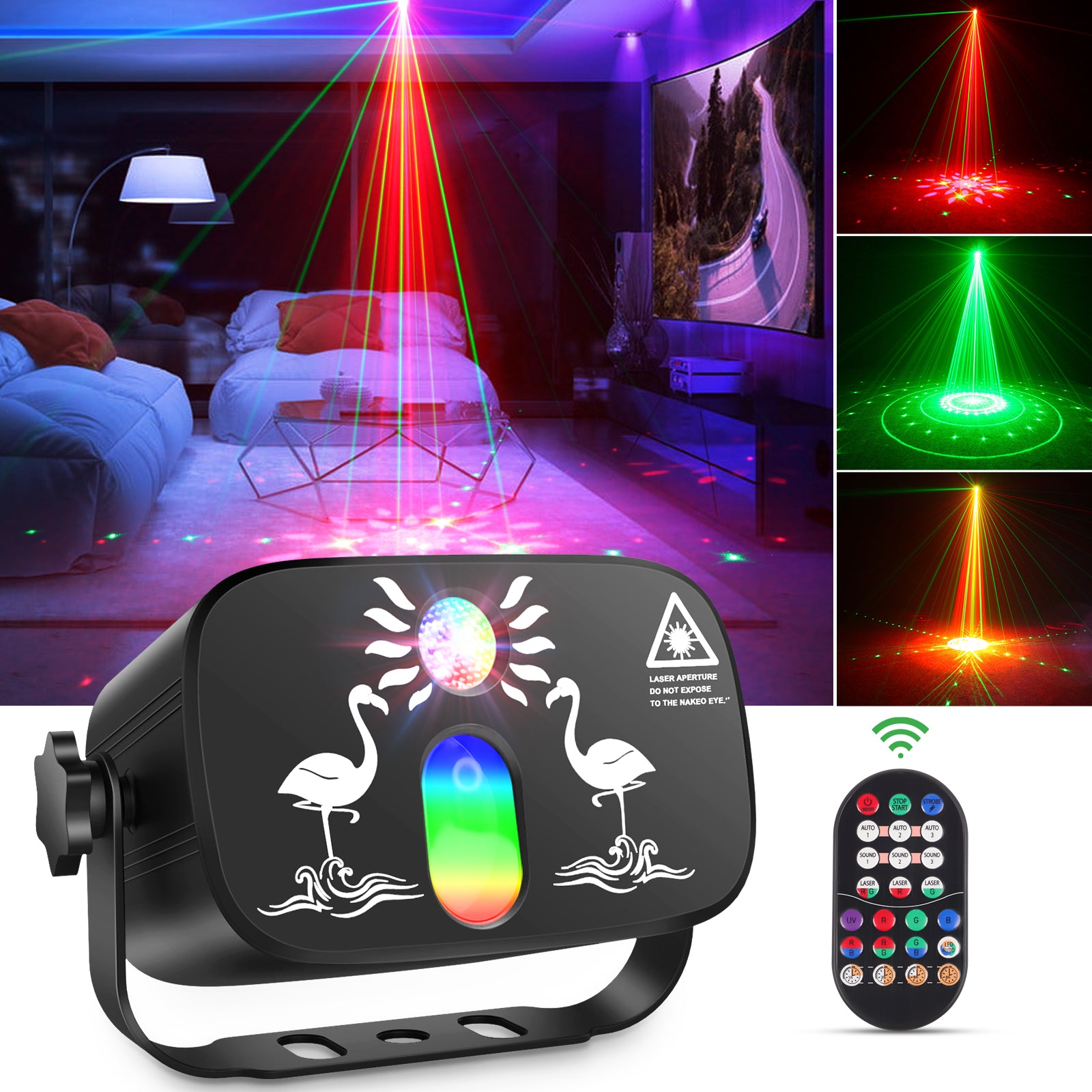 RGB + RG Laser Party Light with Remote Control - E52