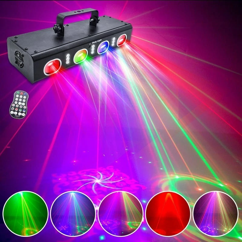 3-in-1 Four-Hole Laser Stage Light - B35