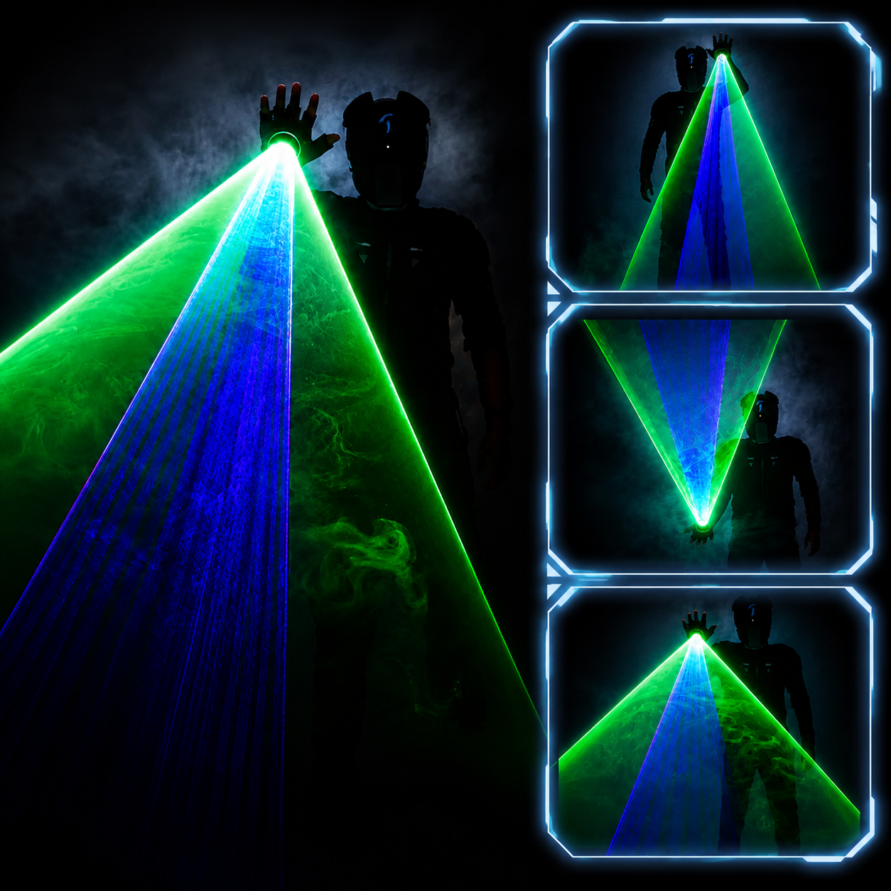 KTVLIGHTS Rotating Laser Gloves for DJ, Rave & Party Shows-M10