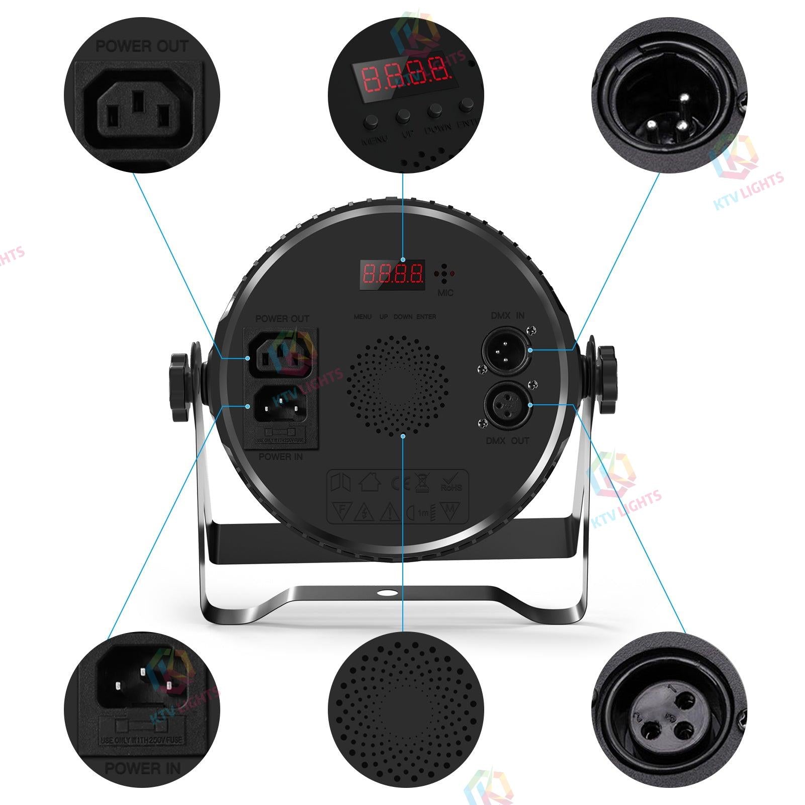 70W Rainbow Effect RGBW 4-in-1 LED Par Light - P46